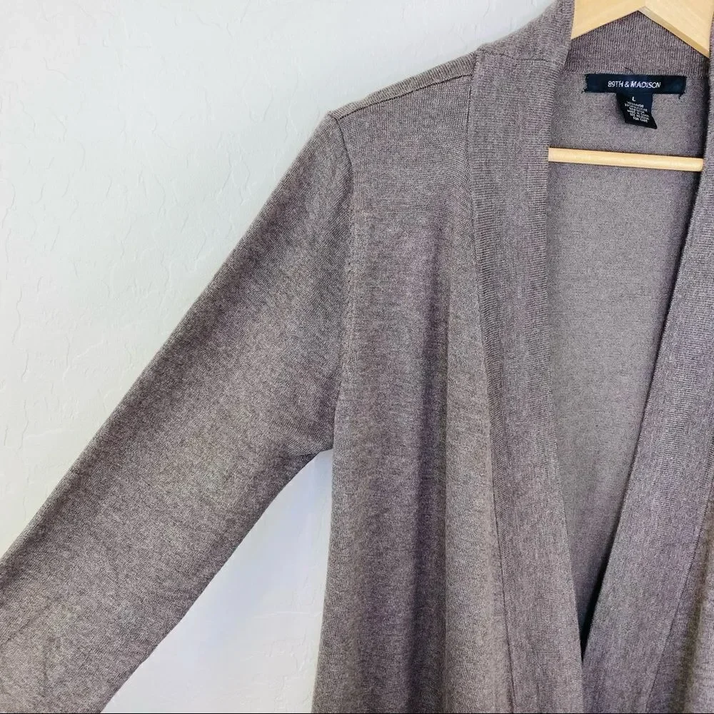 89th+Madison taupe open cardigan size large